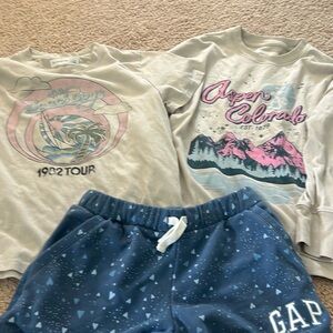 Girls Size 8 Shirts & short. Abercrombie Kids and Gap